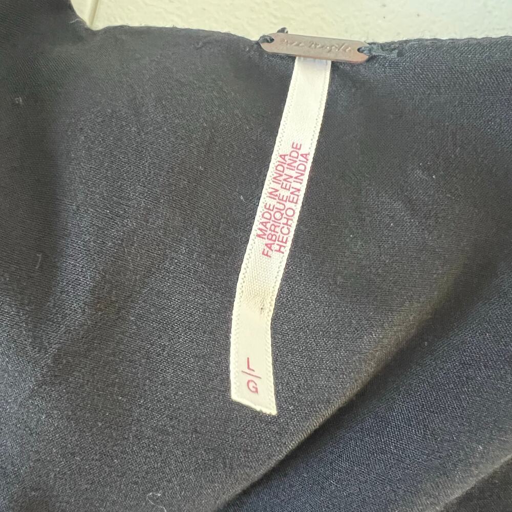 Free People Vintage Summer Midi Black Dress with Buttons Size Large - Picture 6 of 15